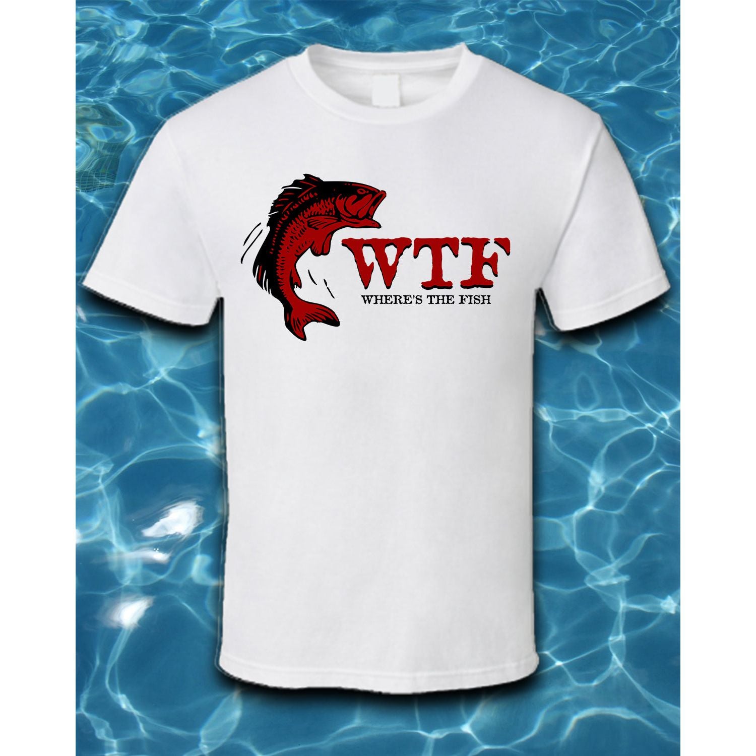 T-Shirt-Where's the Fish White / X Large