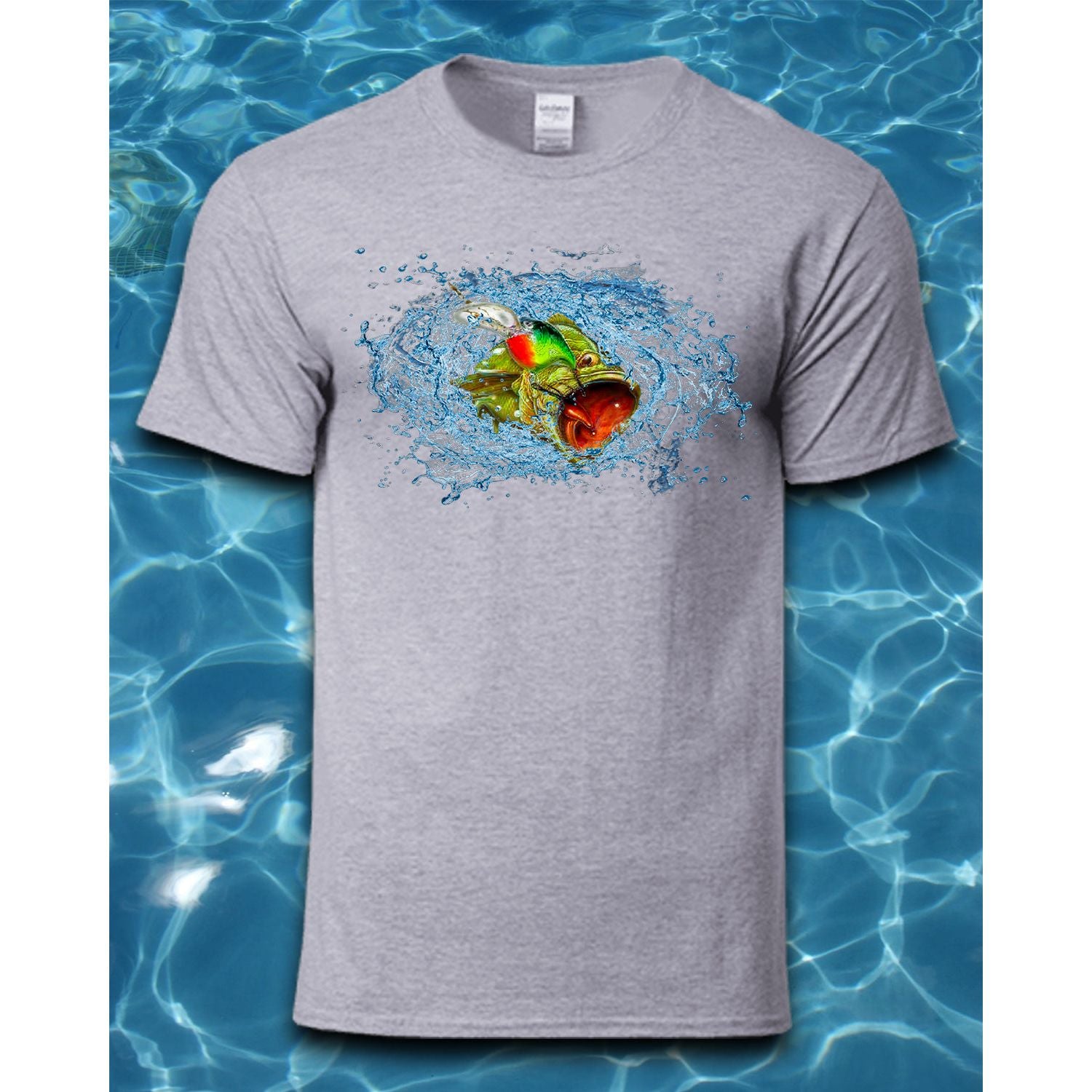 T-Shirt-Bass Splash Grey / X Large