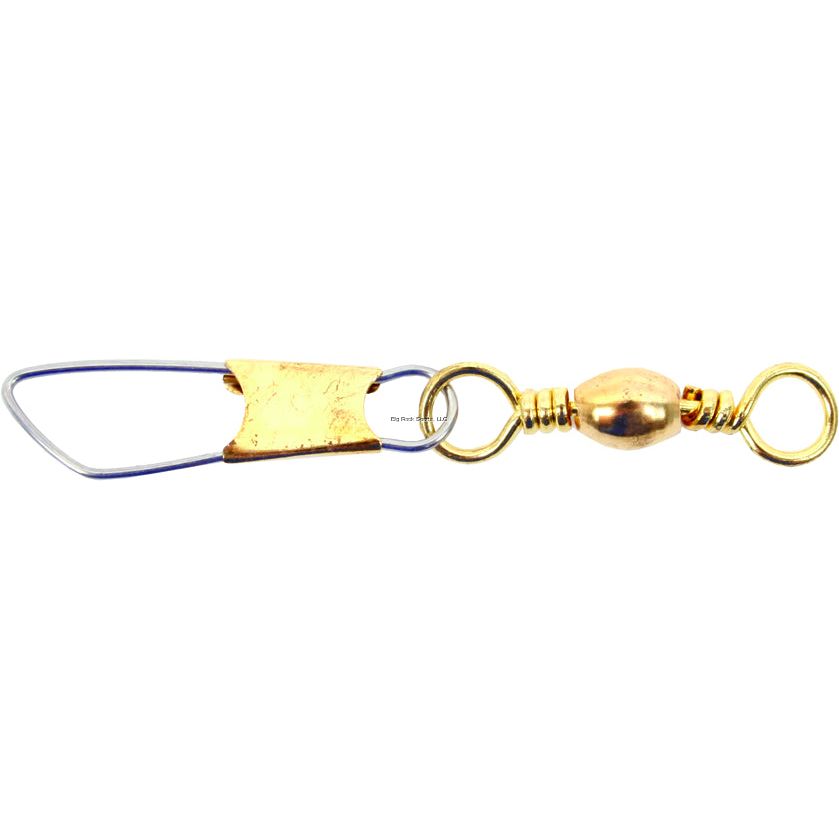 Eagle Claw Barrel Swivel Size 1/0 w/Safety Snap. Brass, 2Pk – Oomen's Fishing  Tackle