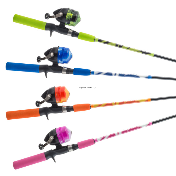 Worm Gear 5'6" 2Pc Medium Spincast Rod in Assorted Colours