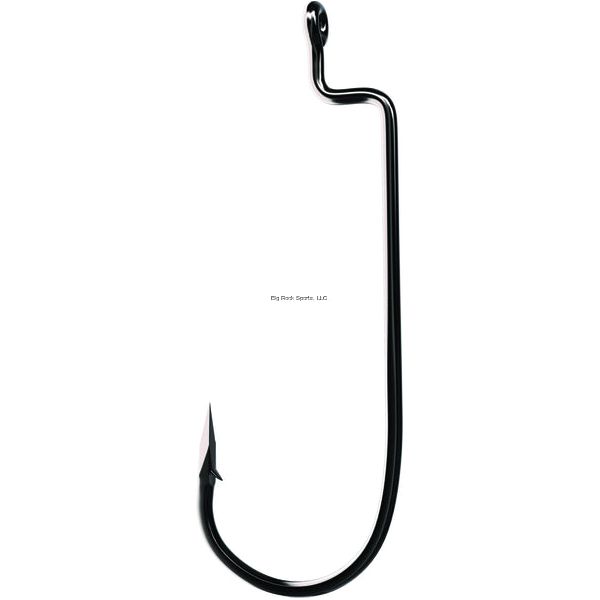 Eagle Claw Trokar Heavy Duty Worm Hook Forged, Round Bend, Ringed Eye, Black Chrome 3/0-6Pk