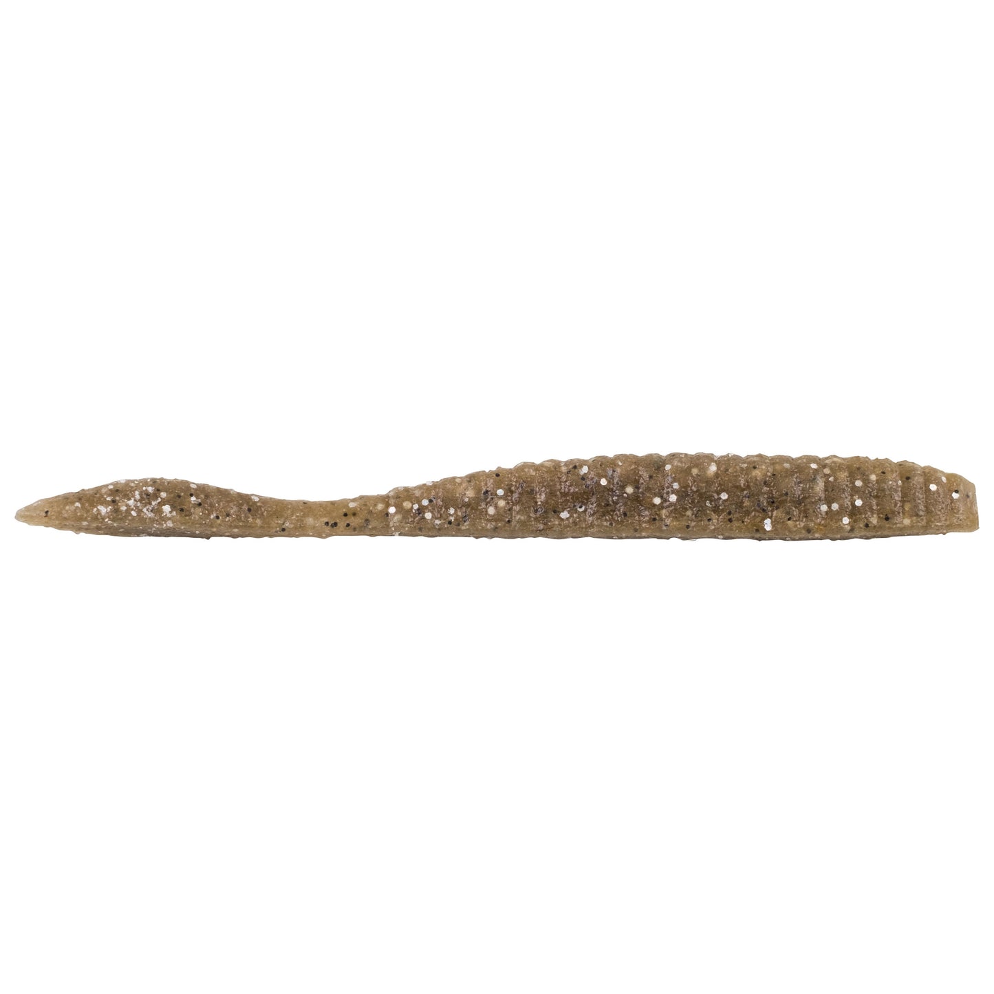 Berkley PowerBait Maxscent Flat Worm, ribs enhancing surface area, drop shot bait that quivers, 3.6'' 10 Pkg Ct, Natural Shad