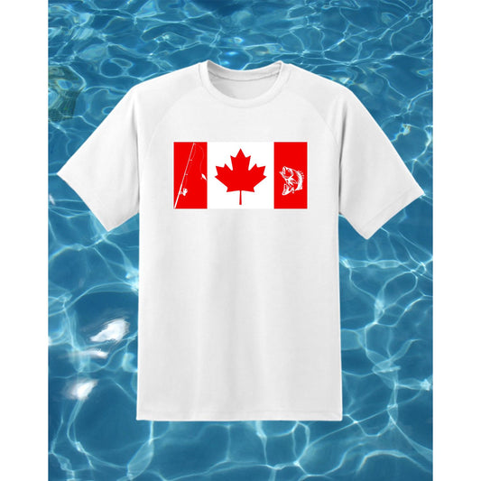 T-Shirt-Kids-Fishing Canadian Flag