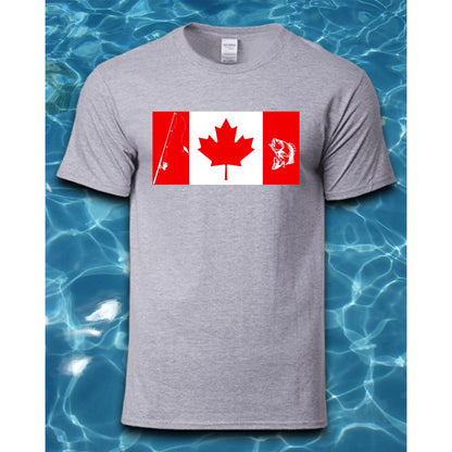 T-Shirt-Fishing Canadian Flag