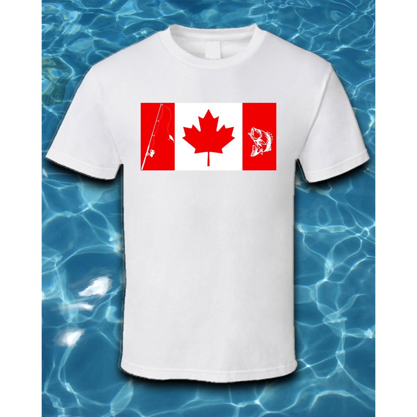 T-Shirt-Fishing Canadian Flag