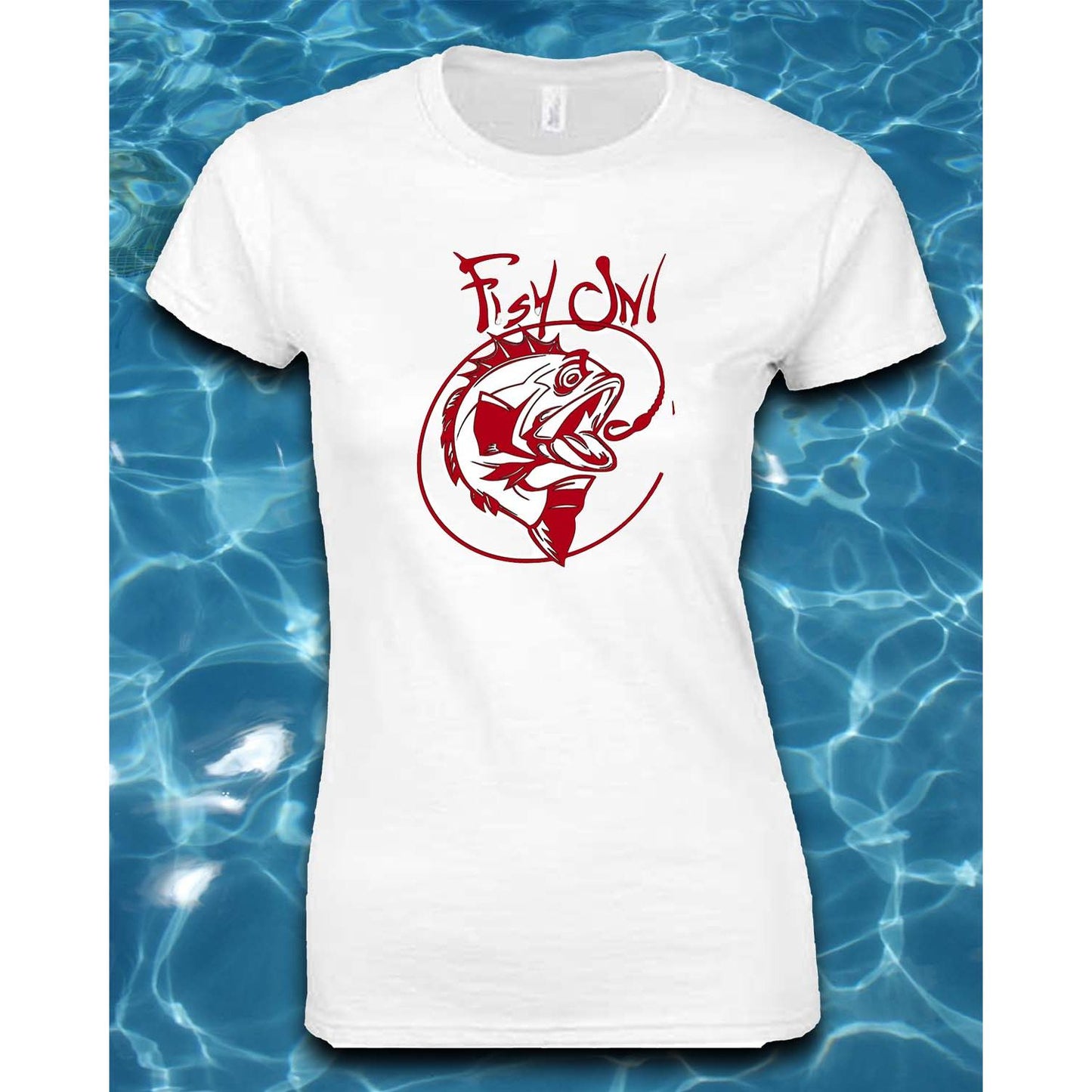T-Shirt-Fish On-Red