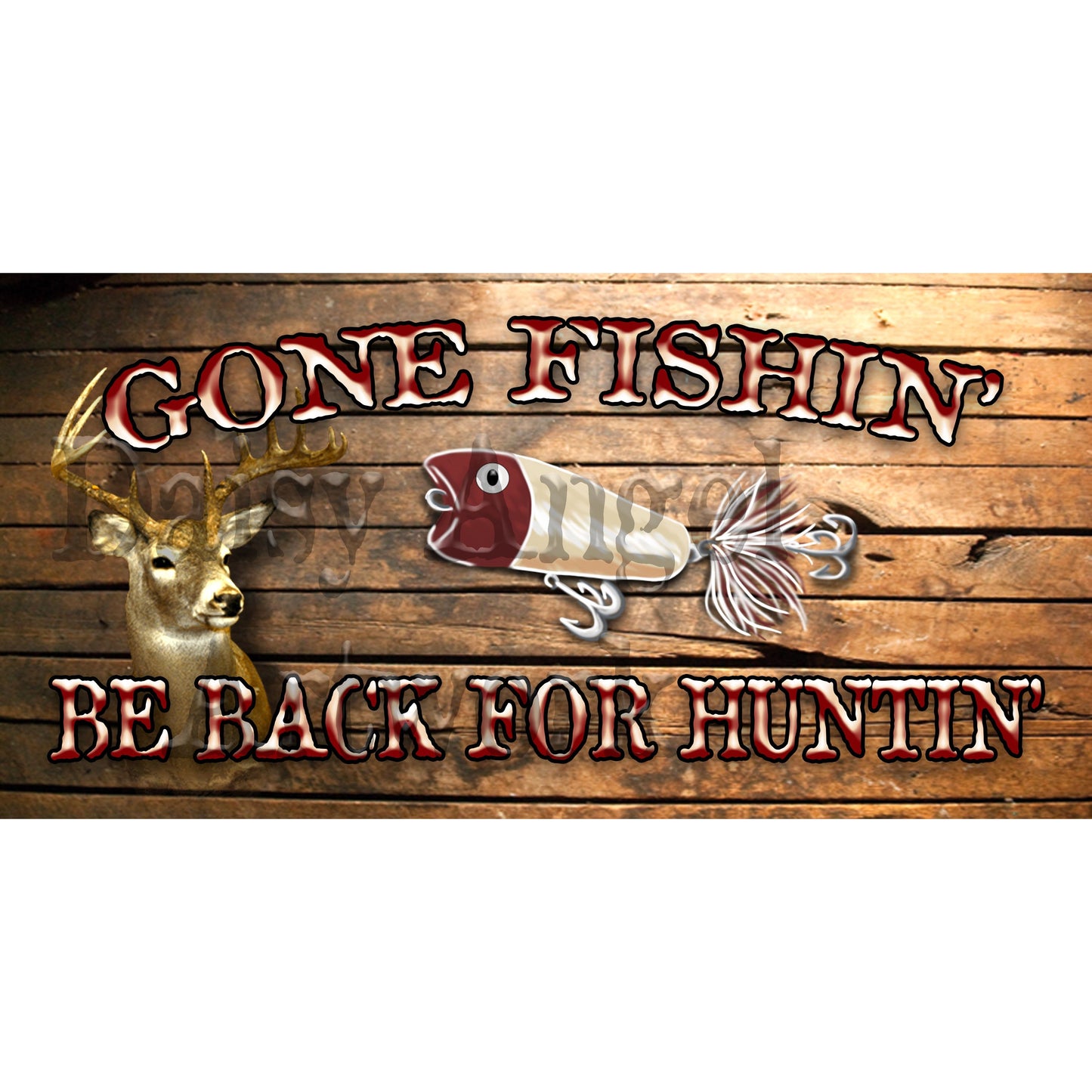 License Plate-Gone Fishing be Back For Hunting