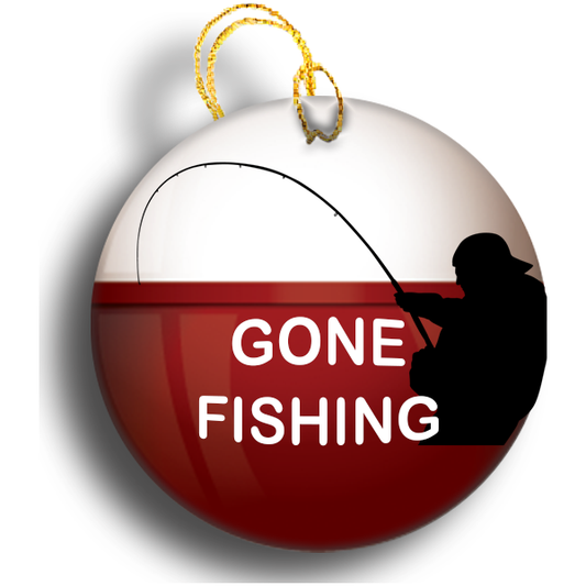 Gone Fishing Ceramic Holiday Ornament