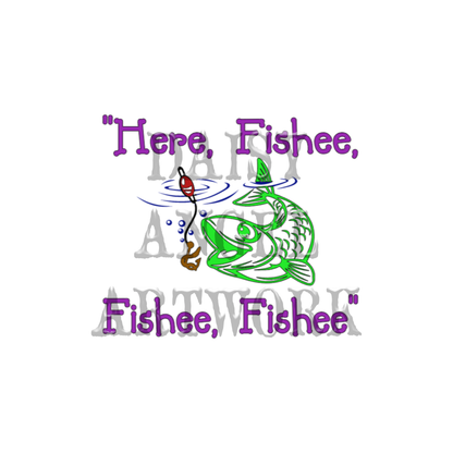Fishing Hand Towel-Here Fishee, Fishee, Fishee