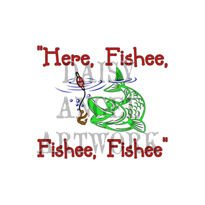 Fishing Hand Towel-Here Fishee, Fishee, Fishee