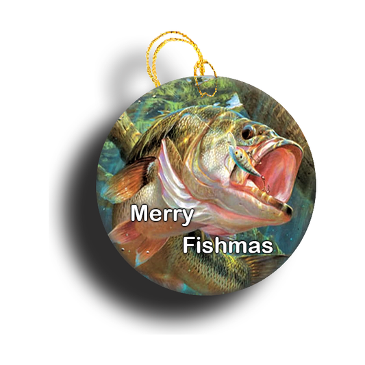 Merry Fishmas Ceramic Holiday Ornament