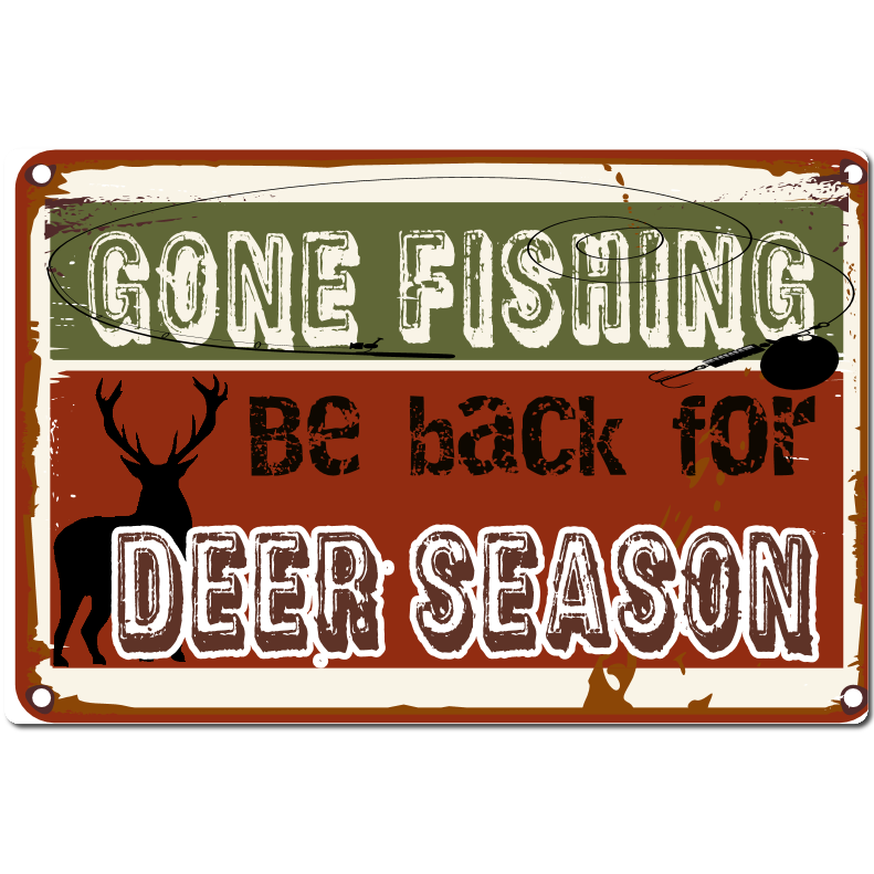 License Plate-Gone Fishing be Back For Deer Season