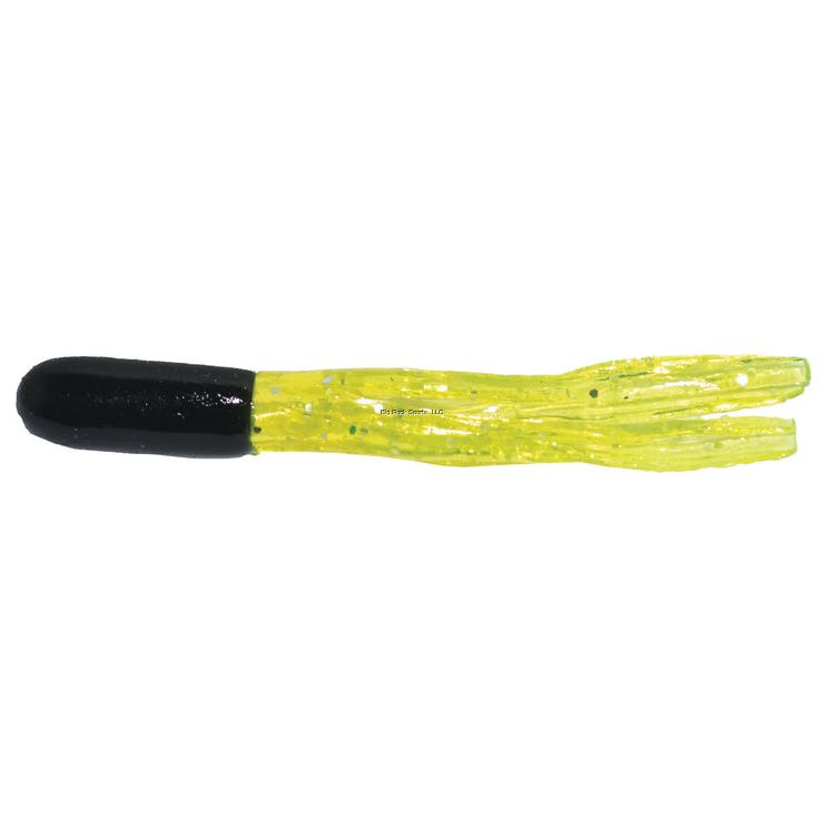 Big Bite Baits 1.5" Crappie Tube 10Pk Black/Chartreuse Sparkle