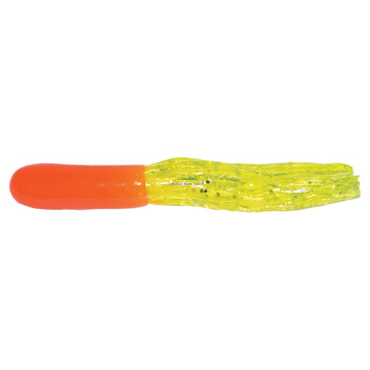 Big Bite Baits 1.5" Crappie Tube 10Pk Orange/Chart Sparkle