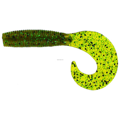 Big Bite Baits 3" Finesse Grub Pumpkin Pepper Green 10 per pack