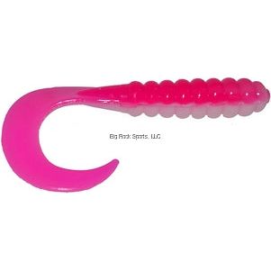 Big Bite Baits 4" Curl Tail Grub 10Pk Pink White