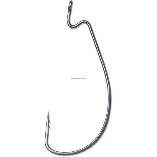 VMC Fastgrip Wide Gap Worm Hook 15Pk Size 2/0, Black Nickel