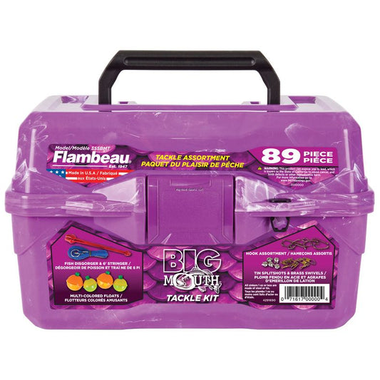Flambeau Big Mouth 89 Piece Tackle Box Kit-Purple Swirl