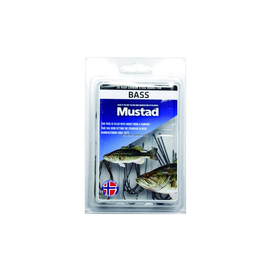 Mustad Bass Assortment Kit 35 Pieces High Carbon Steel Hooks