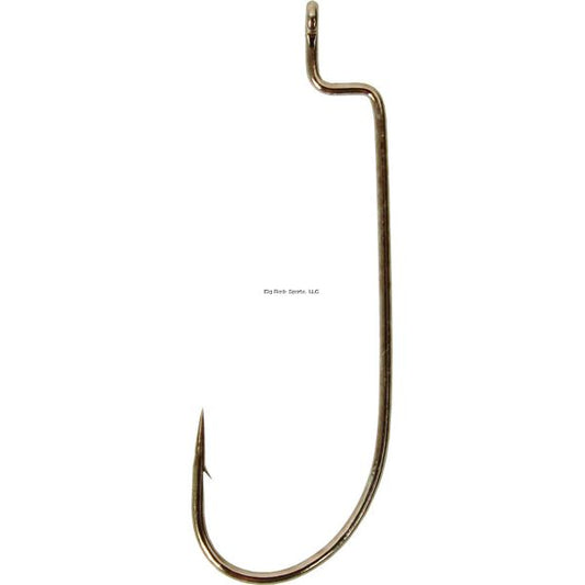 Gamakatsu Worm Hook Size 4/0 Needle Point, O'Shaughnessy, Offset Shank, Ringed Eye Bronze 5Pk