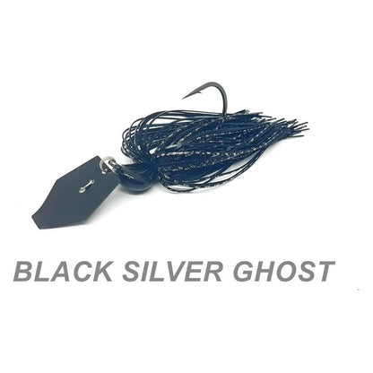 WOBD Bladed Jig, 1/2oz Black Silver Ghost