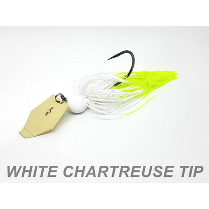 WOBD Bladed Jig, 1/2oz White Chartreuse Tip