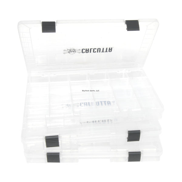 Calcutta 3700 Size Tackle Trays, Clear, 2-Latch, Bundled in 3's