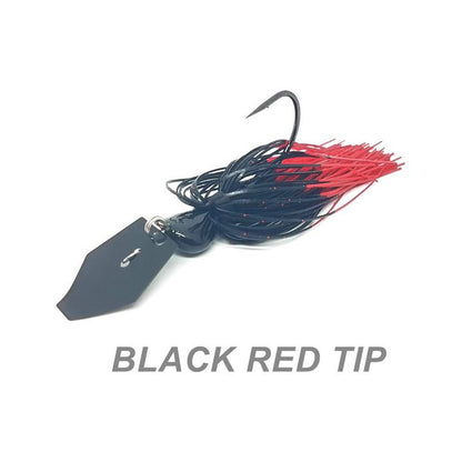 WOBD Bladed Jig, 1/2oz Black Red Tip
