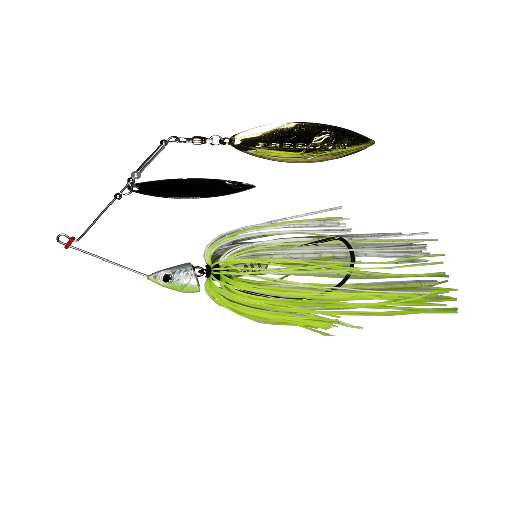 Freedom-Spinnerbait Double Willow-1/2oz White Chartreuse