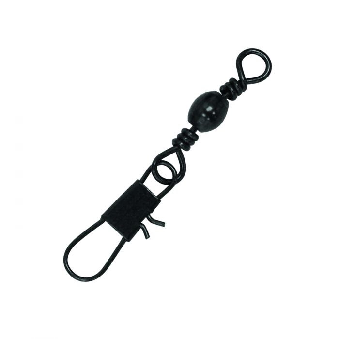 Eagle Claw Barrel Swivel Size 10 w/Interlock Snap, Black, 7Pk